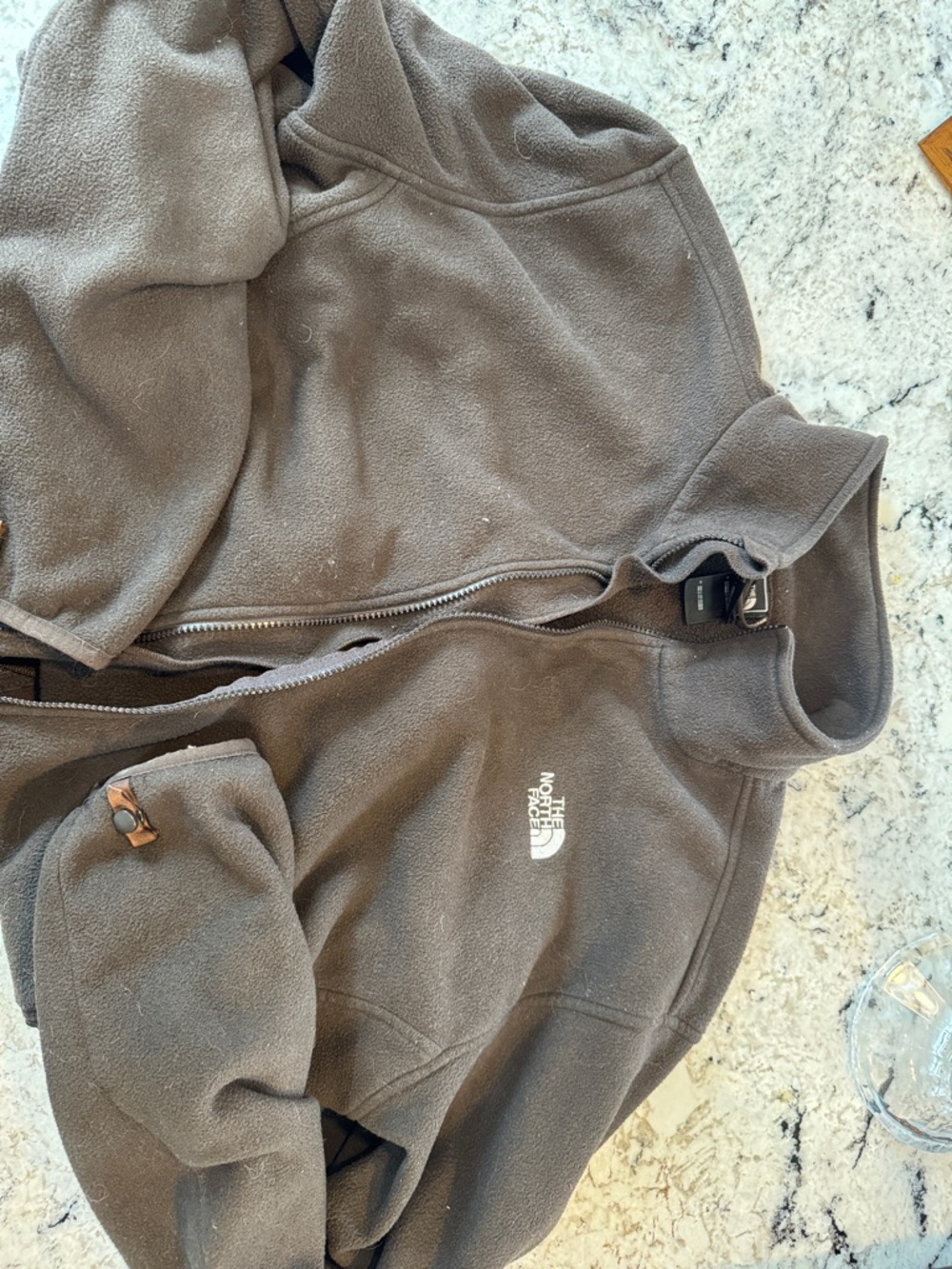 Vintage The North Face black  Fleece Zip Jacket with Chest Logo